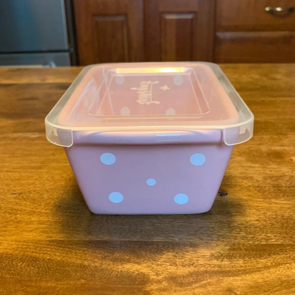 Temptations by Tara Pink Polka Dot Mini Loaf Pan with Plastic Lid - Picture 4 of 9